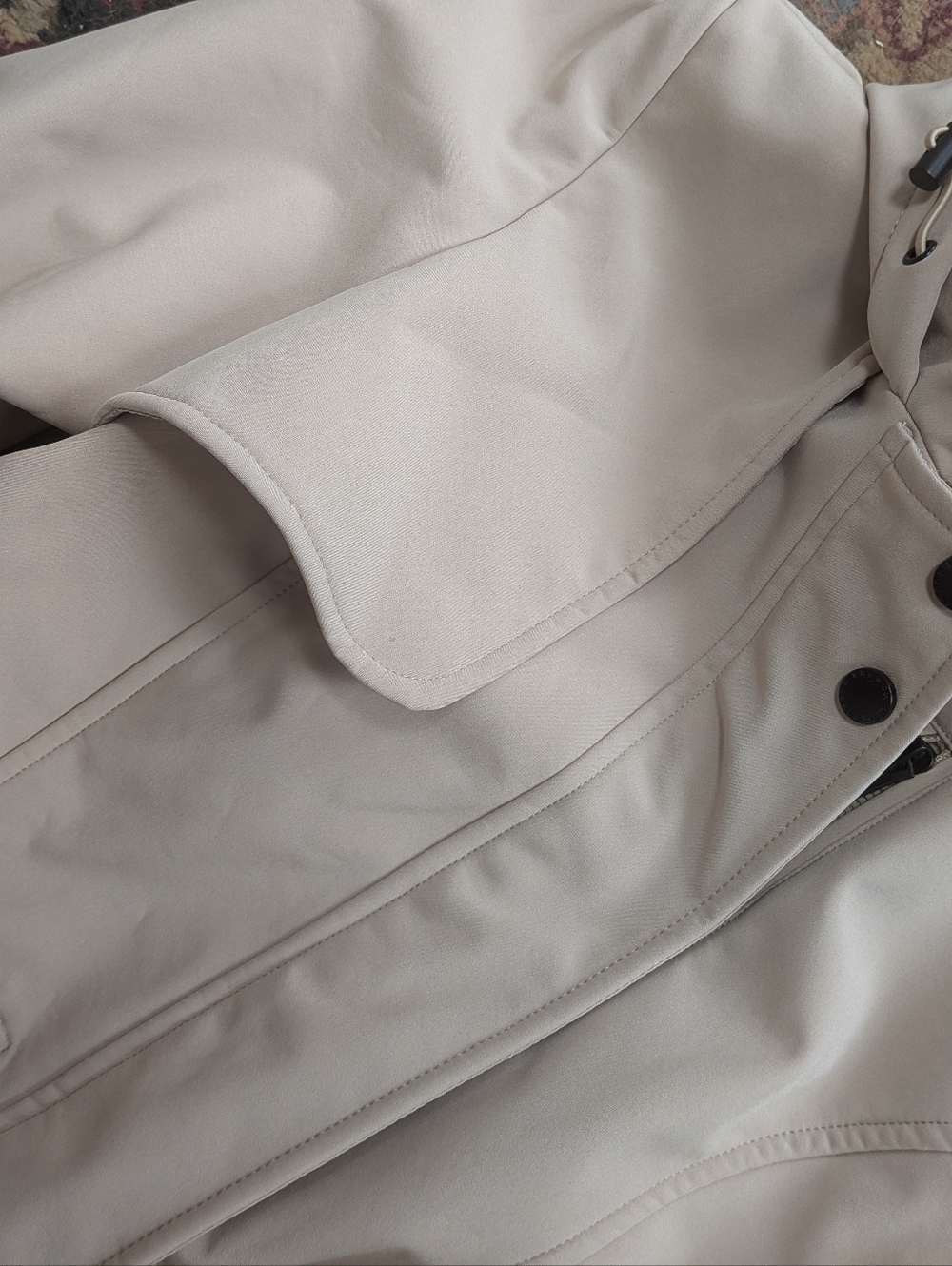 French Connection Softshell Anorak Women’s Hooded Small Khaki - Picture 14 of 16